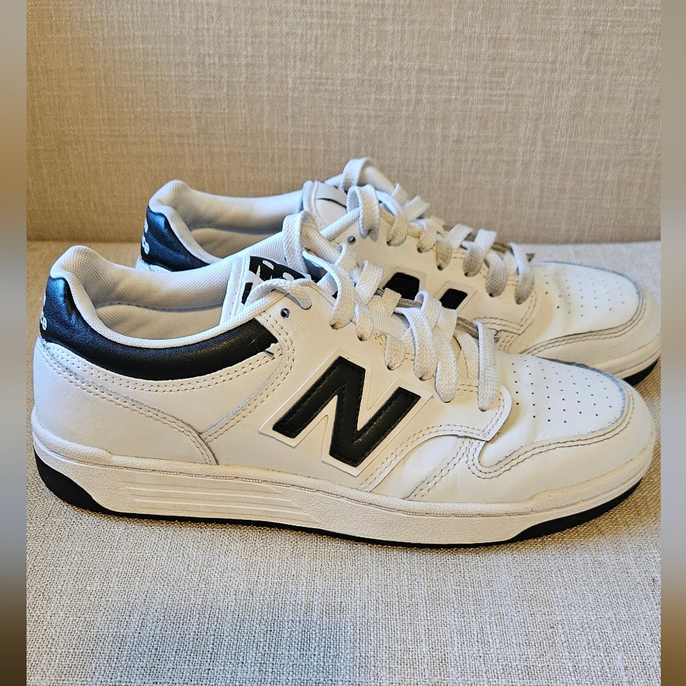 New Balance Men's White and Black Sneakers